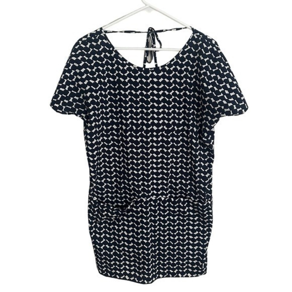 COS Navy and White Geometric Tunic Mini‎ Dress Size 2